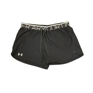 Under Armour Heat Gear UA Play Up Running Shorts Gray White Nylon Athletic S